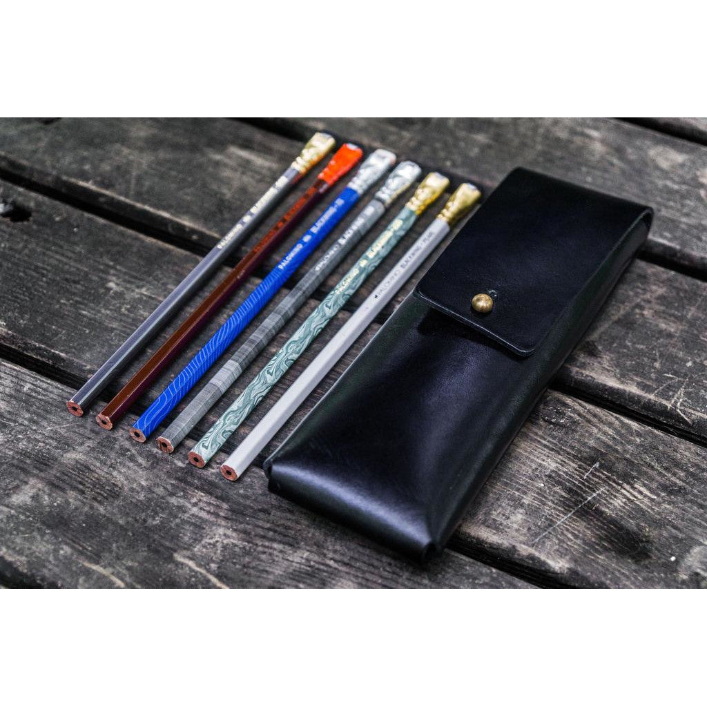 Galen Leather Pencil Case - Black | Atlas Stationers.