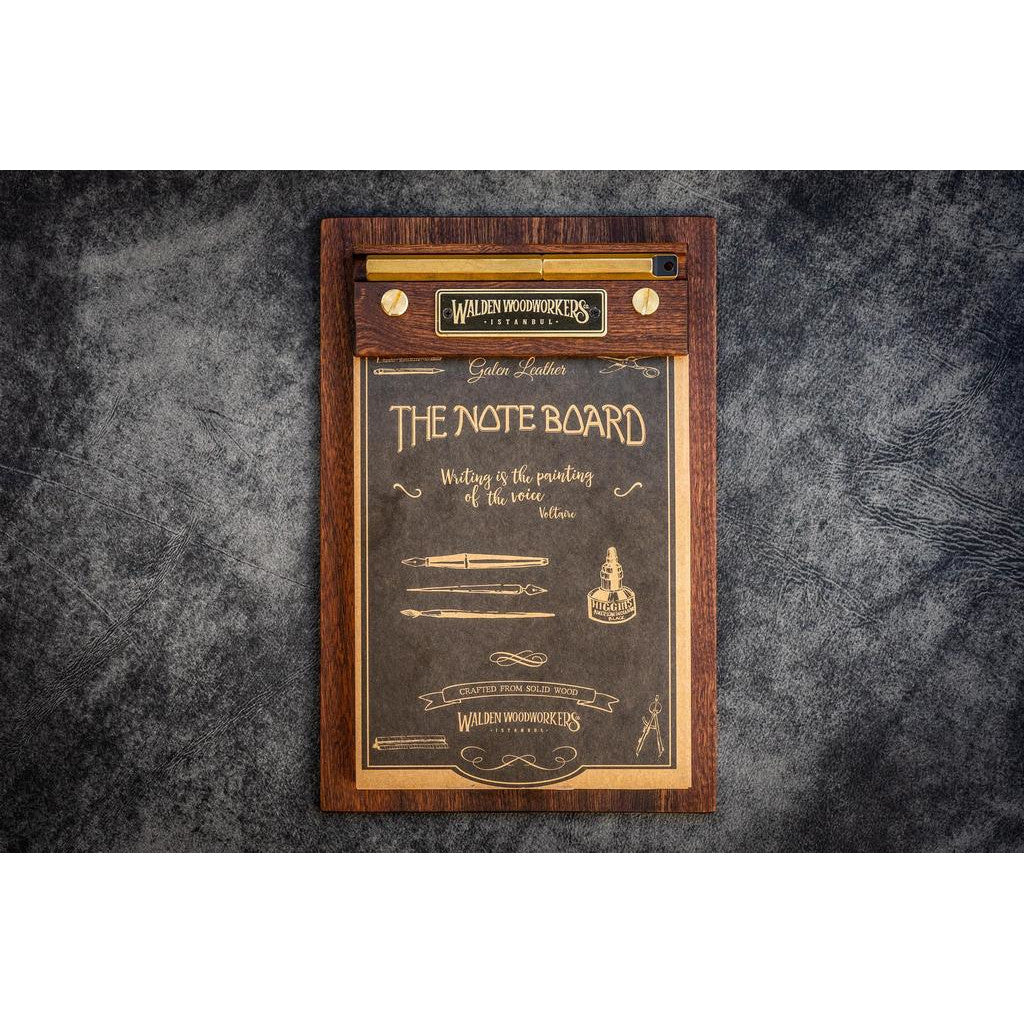 Galen Leather Note Board - Mahogany | Atlas Stationers.