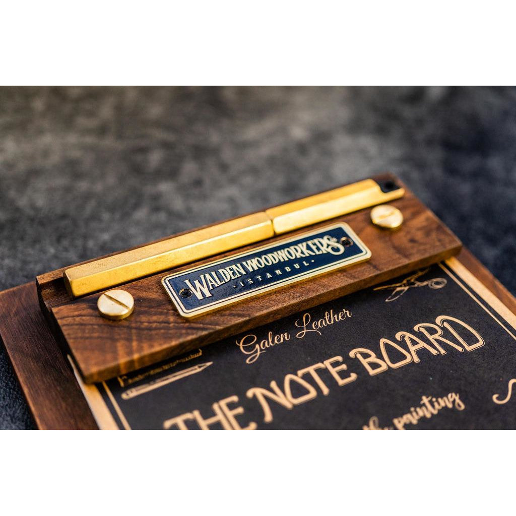Galen Leather Note Board - Walnut | Atlas Stationers.