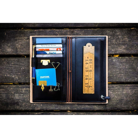 Galen Leather Traveler's Wallet Insert - Black | Atlas Stationers.