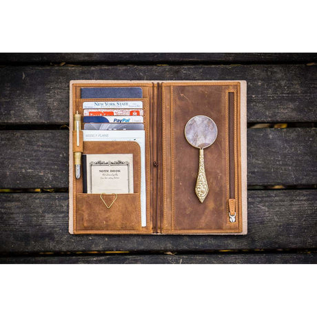 Galen Leather Traveler's Wallet Insert - Crazy Horse Brown | Atlas Stationers.