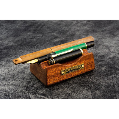 Galen Leather Wooden Pen Rest - Mahogany | Atlas Stationers.