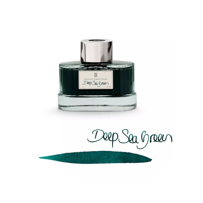 Graf von Faber-Castell - Deep Sea Green - 75ml Bottled Ink | Atlas Stationers.