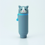 PuniLabo Stand Up Pen Case - Gray Cat