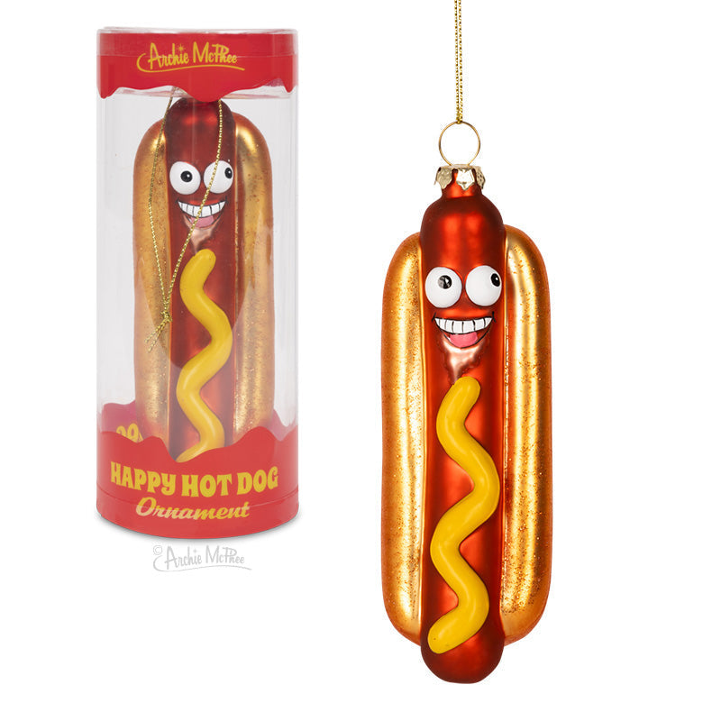 Happy Hot Dog Ornament | Atlas Stationers.