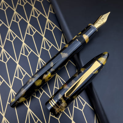 Tibaldi Bononia Fountain Pen - Black w/ Gold | Atlas Stationers.