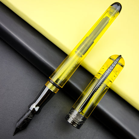 Pineider Avatar UR Demo Fountain Pen- Lemon w/ Black Trim | Atlas Stationers.