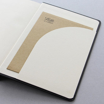 Letts Icon Hardcover Notebook - 5 1/8" x 7 7/8" - Ruled - Black | Atlas Stationers.