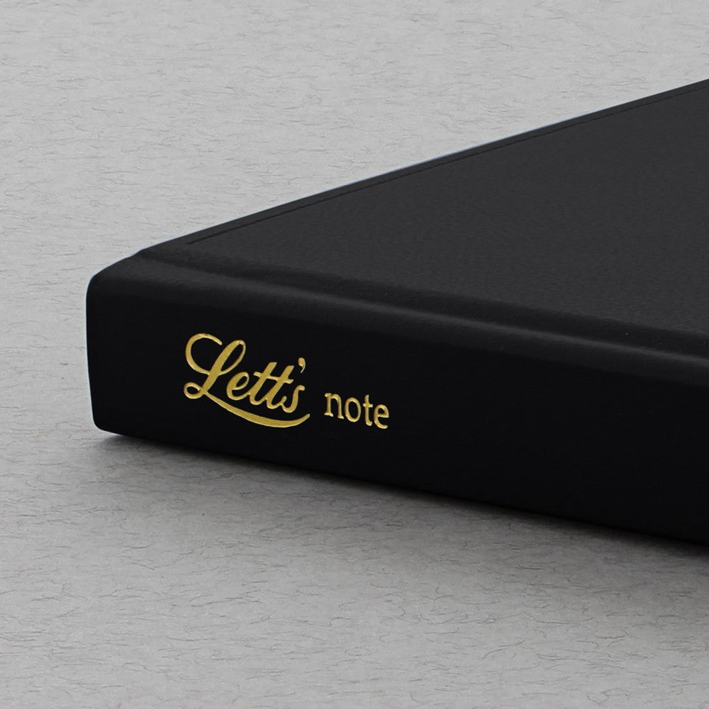 Letts Icon Hardcover Notebook - 5 1/8" x 7 7/8" - Ruled - Black | Atlas Stationers.