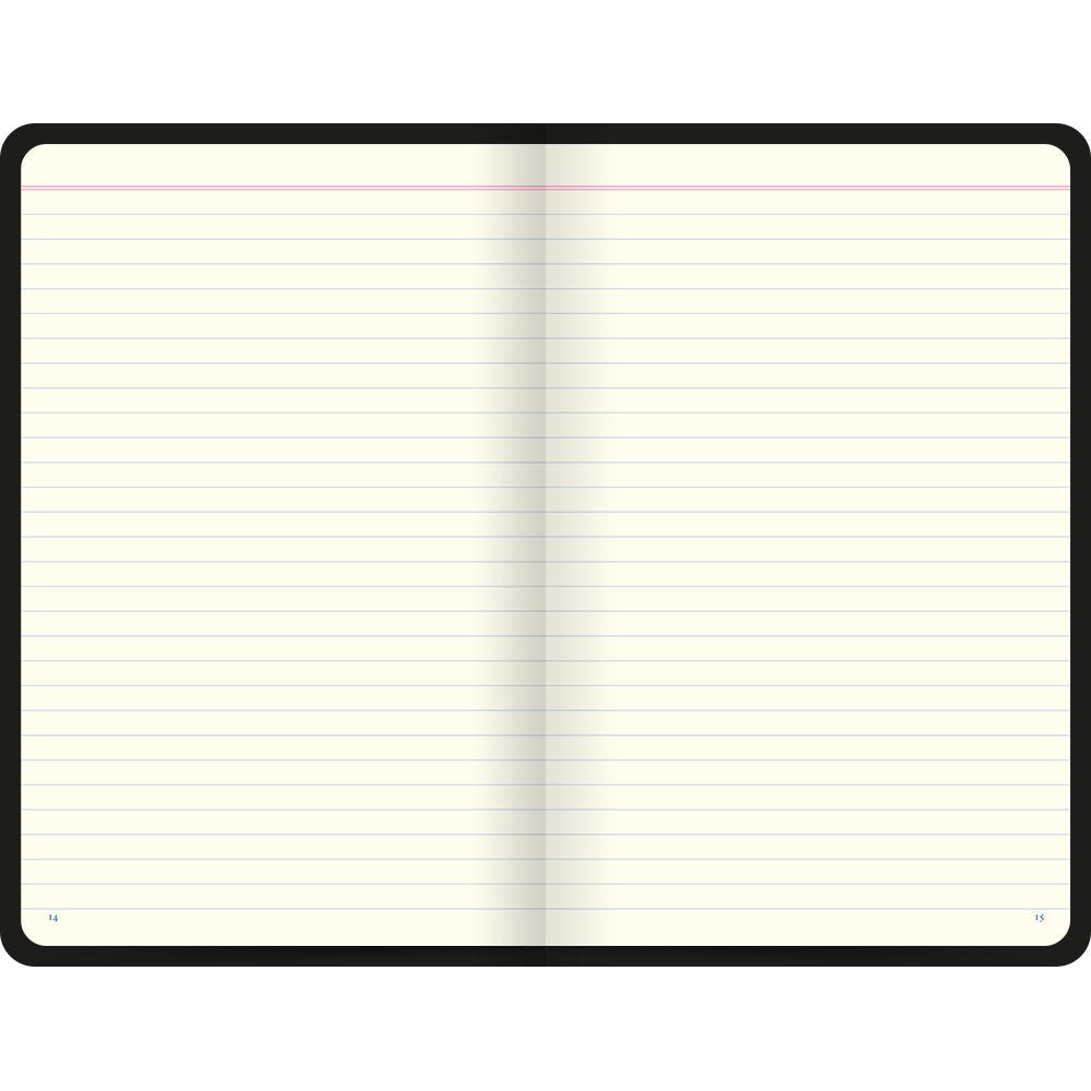 Letts Icon Hardcover Notebook - 5 1/8" x 7 7/8" - Ruled - Black | Atlas Stationers.