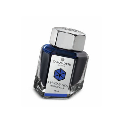 Caran d'Ache Chromatic - Idyllic Blue - 50ml Bottled Ink | Atlas Stationers.