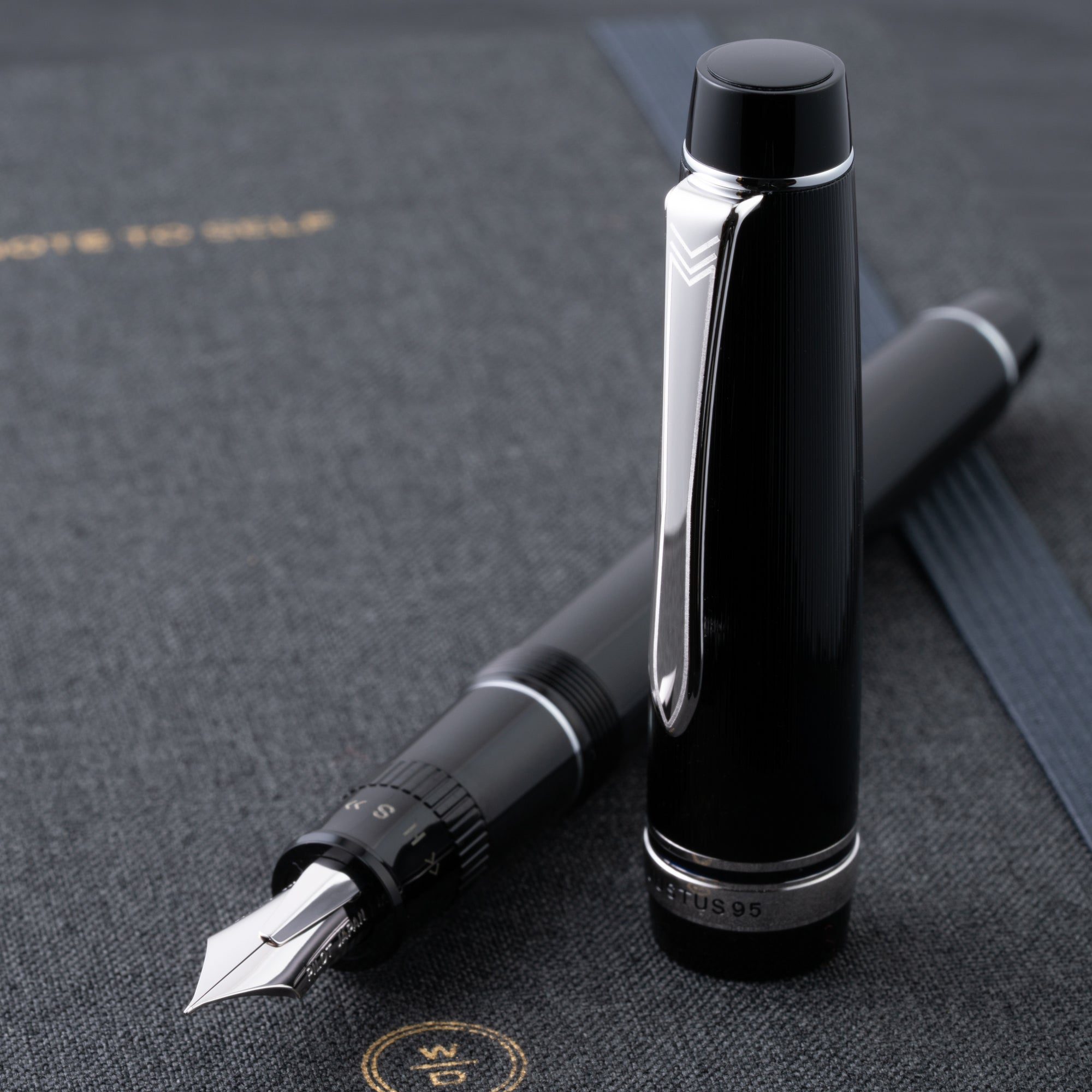 Pilot Justus 95 Fountain Pen - Black w/ Rhodium – Atlas Stationers