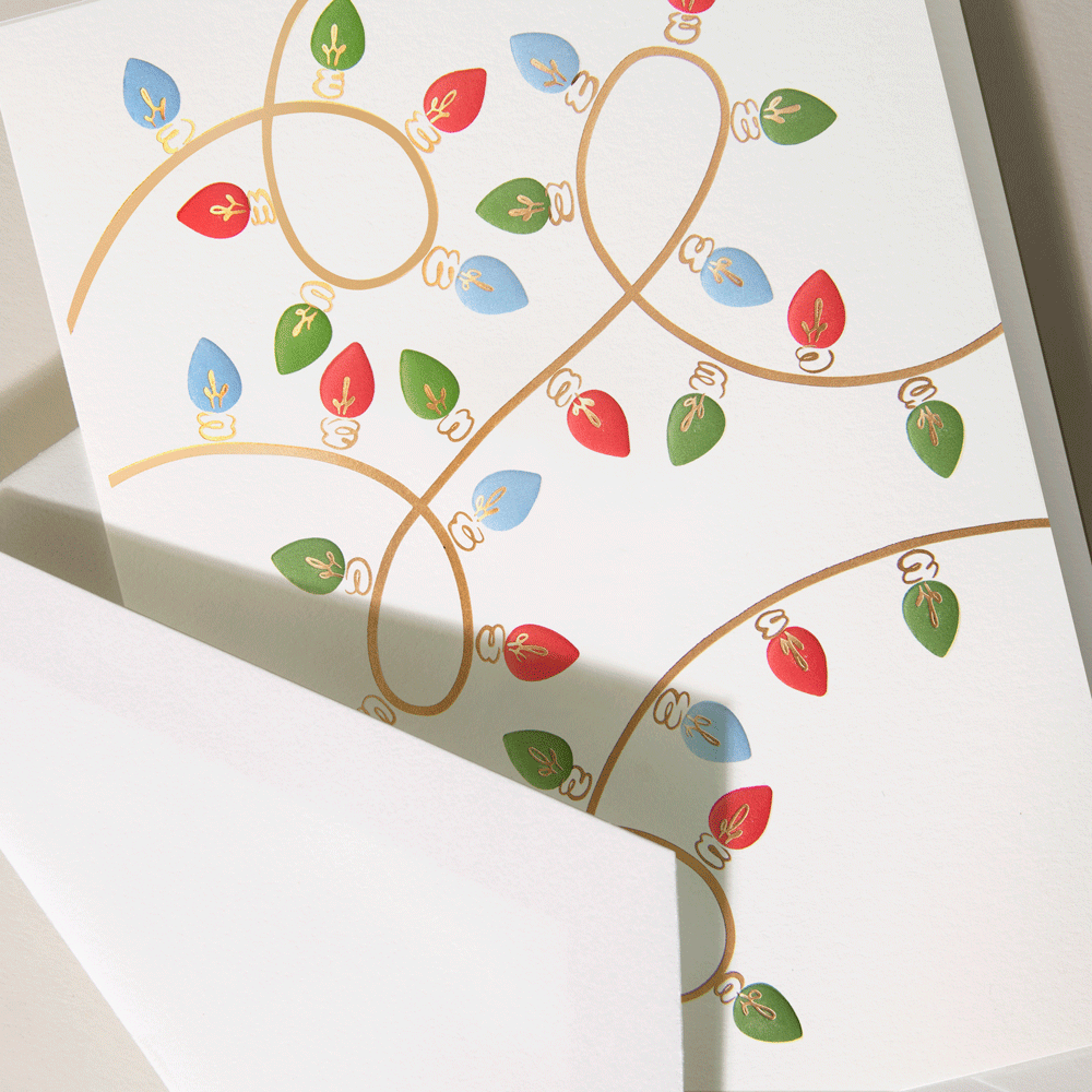 Crane Boxed Holiday Cards - String of Lights | Atlas Stationers.