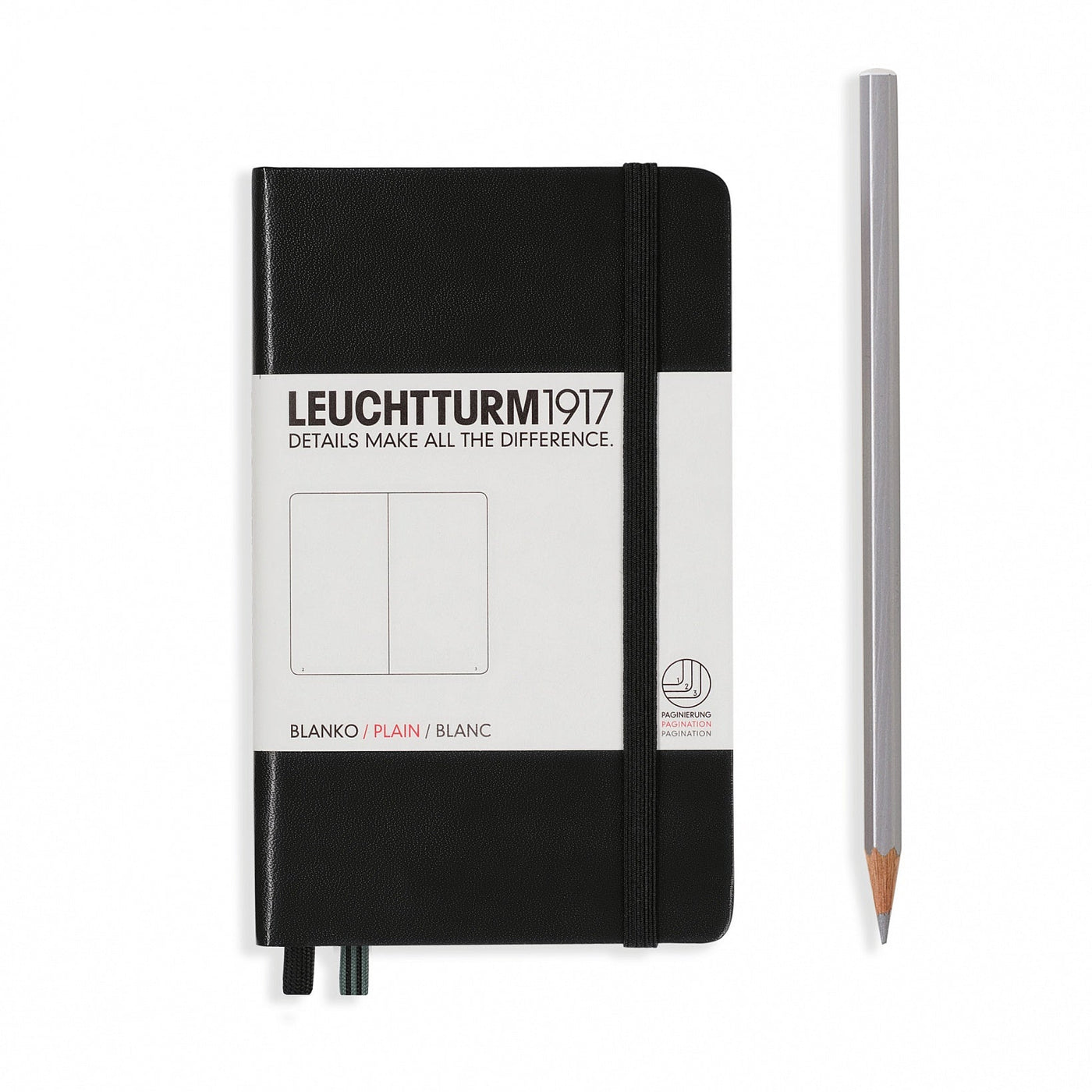 Leuchtturm A6 Hardcover Notebook - Black - Plain | Atlas Stationers.