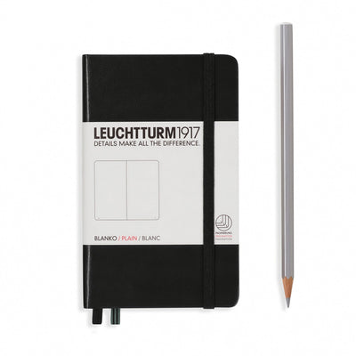 Leuchtturm A6 Hardcover Notebook - Black - Plain | Atlas Stationers.