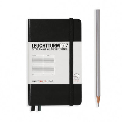 Leuchtturm A6 Hardcover Notebook - Black - Ruled | Atlas Stationers.