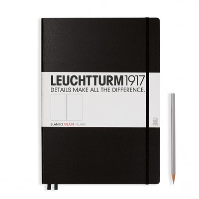 Leuchtturm A4 Hardcover Notebook - Black - Plain | Atlas Stationers.