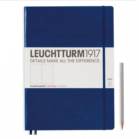 Leuchtturm A4+ Master Slim Hardcover Notebook - Navy - Dot Grid | Atlas Stationers.