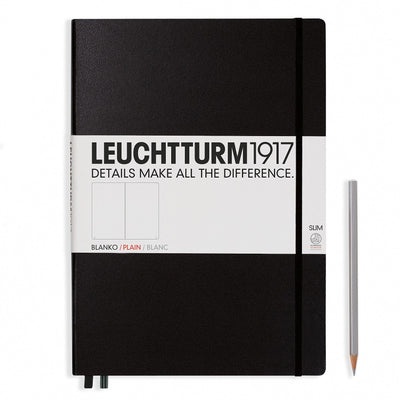 Leuchtturm A4+ Master Slim Hardcover Notebook - Black - Plain | Atlas Stationers.