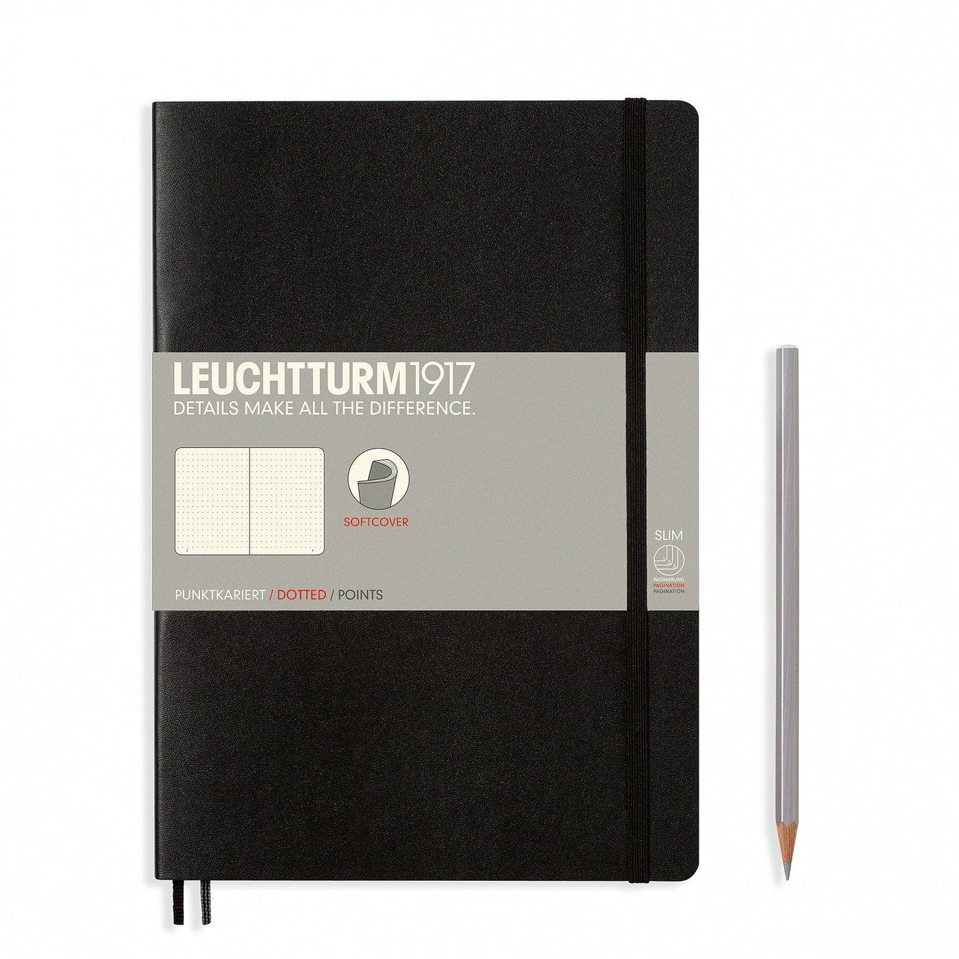 Leuchtturm B5 Softcover Notebook - Black - Dot Grid | Atlas Stationers.