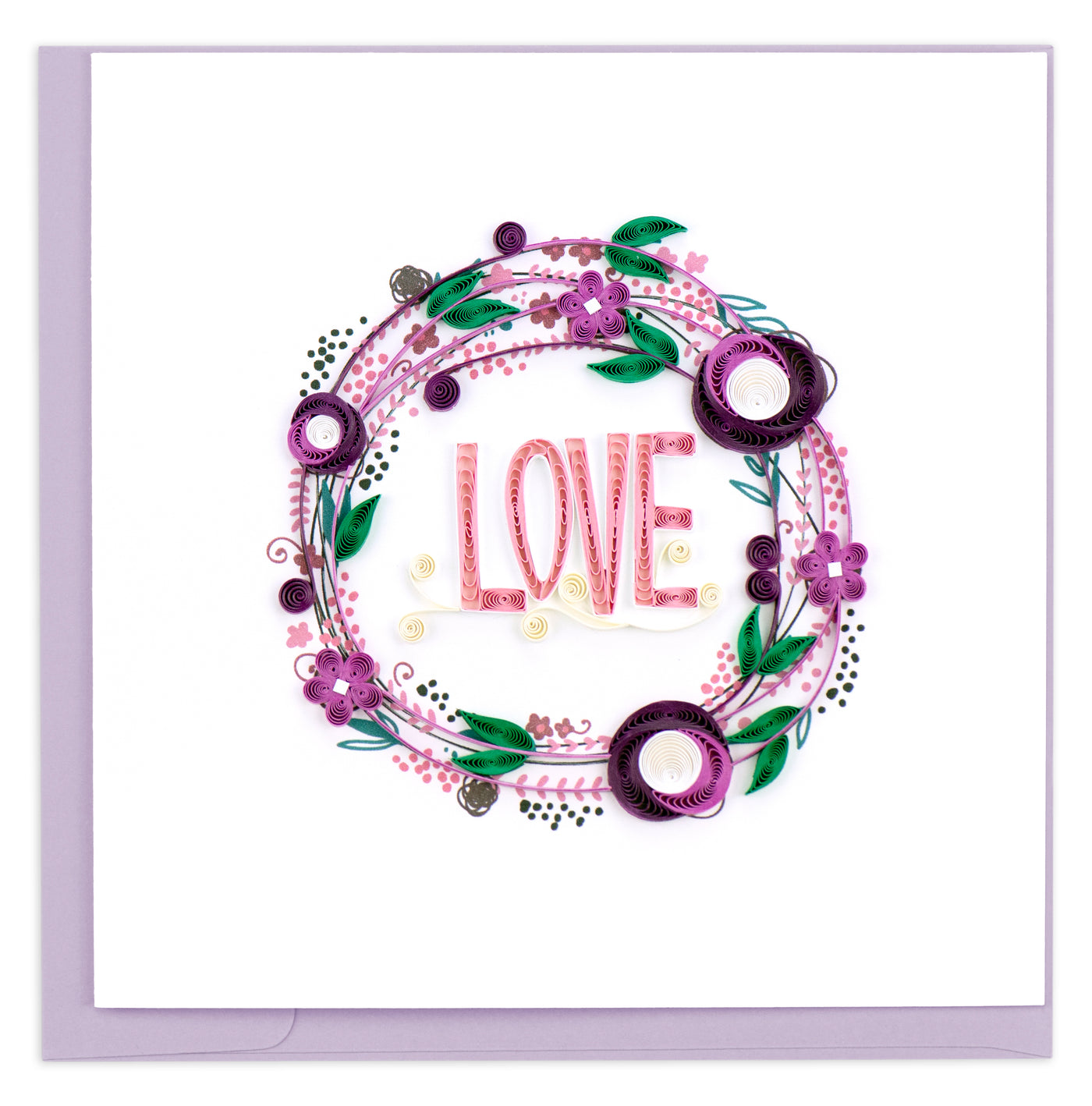 Quilled Love Wreath Greeting Card | Atlas Stationers.