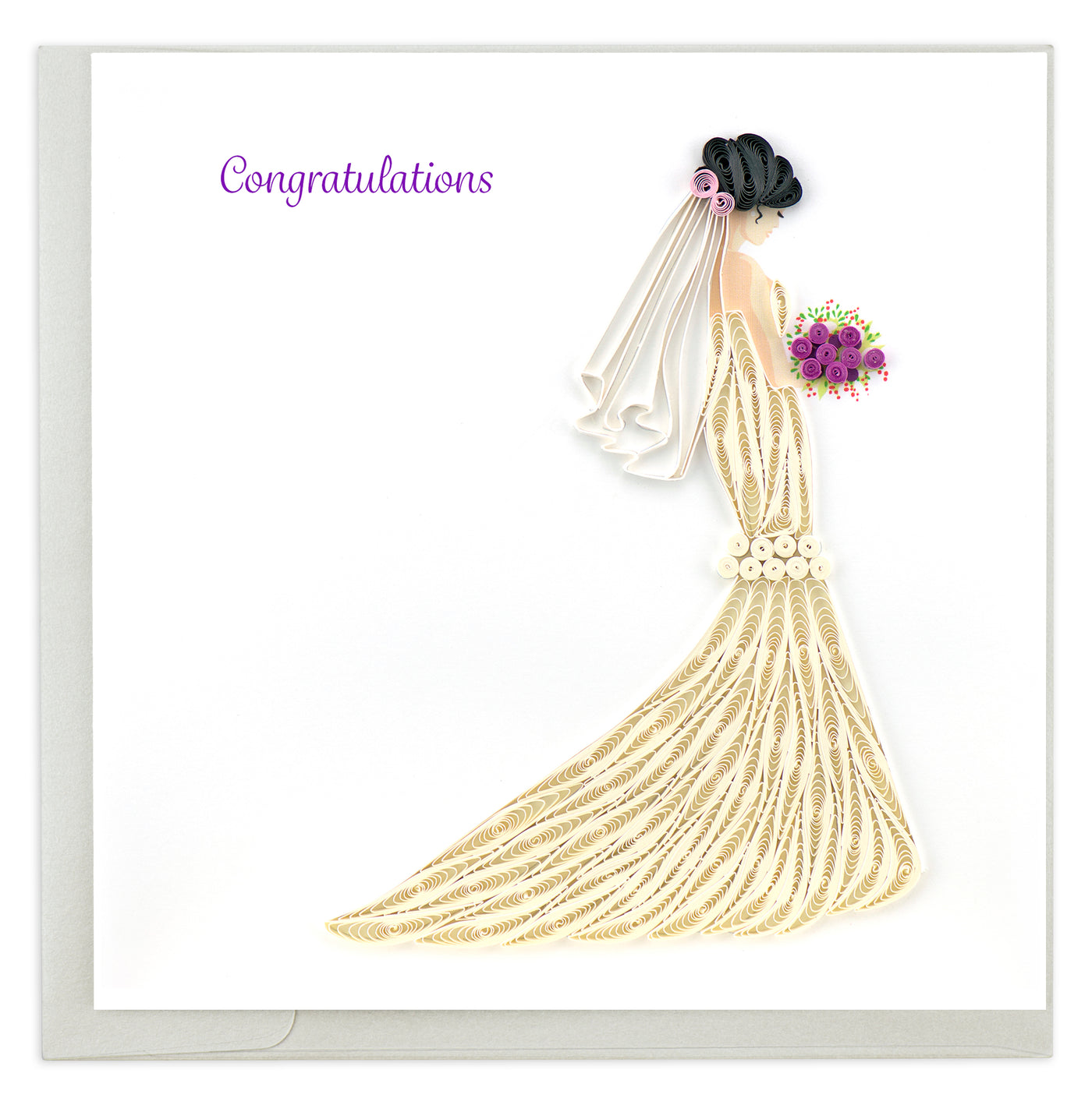 Quilled Bridal Congrats Card | Atlas Stationers.