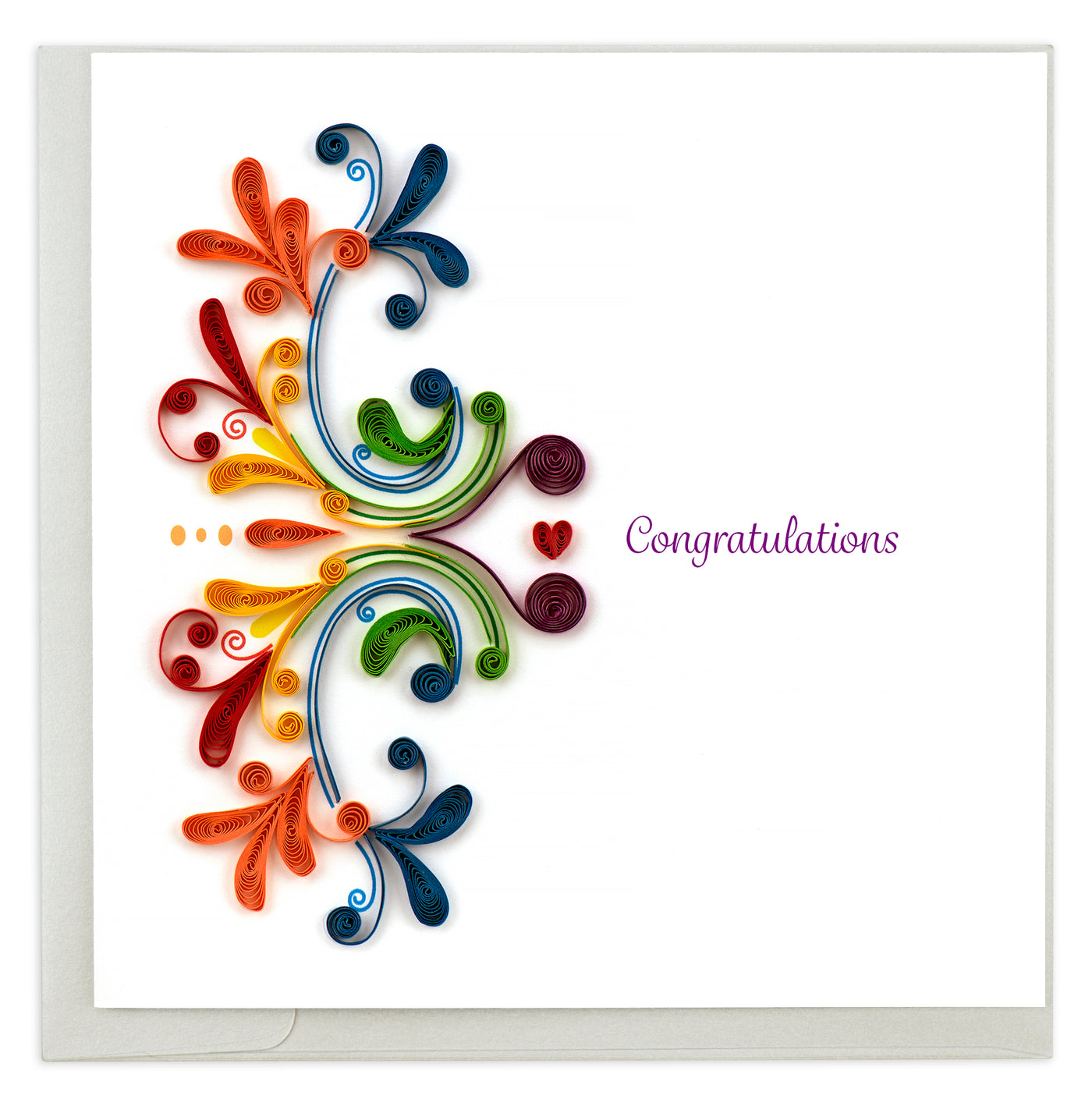 Quilled Rainbow Swirl Congratulations Card | Atlas Stationers.
