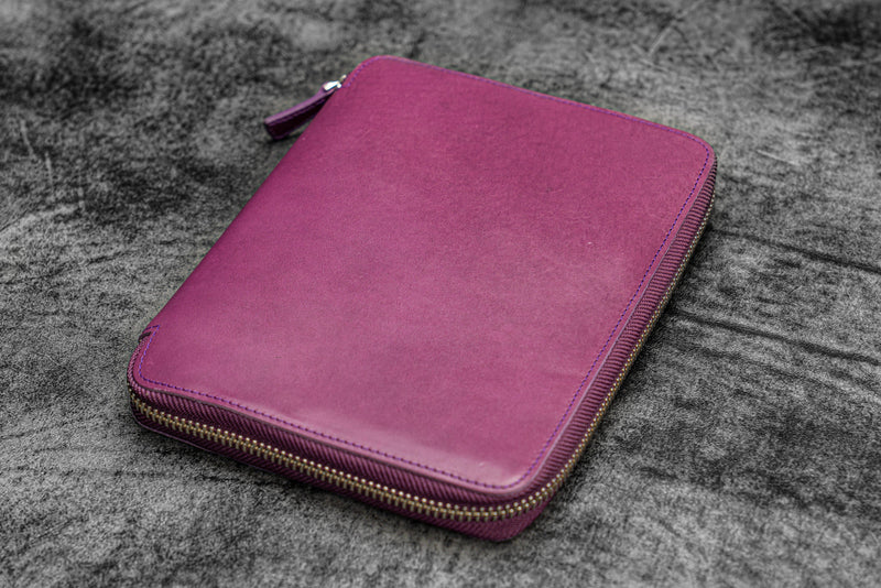 Galen Leather Zipped A5 Notebook Folio