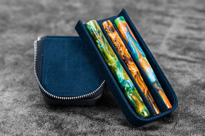Galen Leather Zippered Magnum Opus 3 Slot Pen Case
