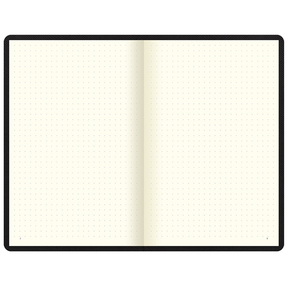 Letts Legacy Hardcover Notebook - 5 1/8" x 7 7/8" - Dot Grid - Black | Atlas Stationers.
