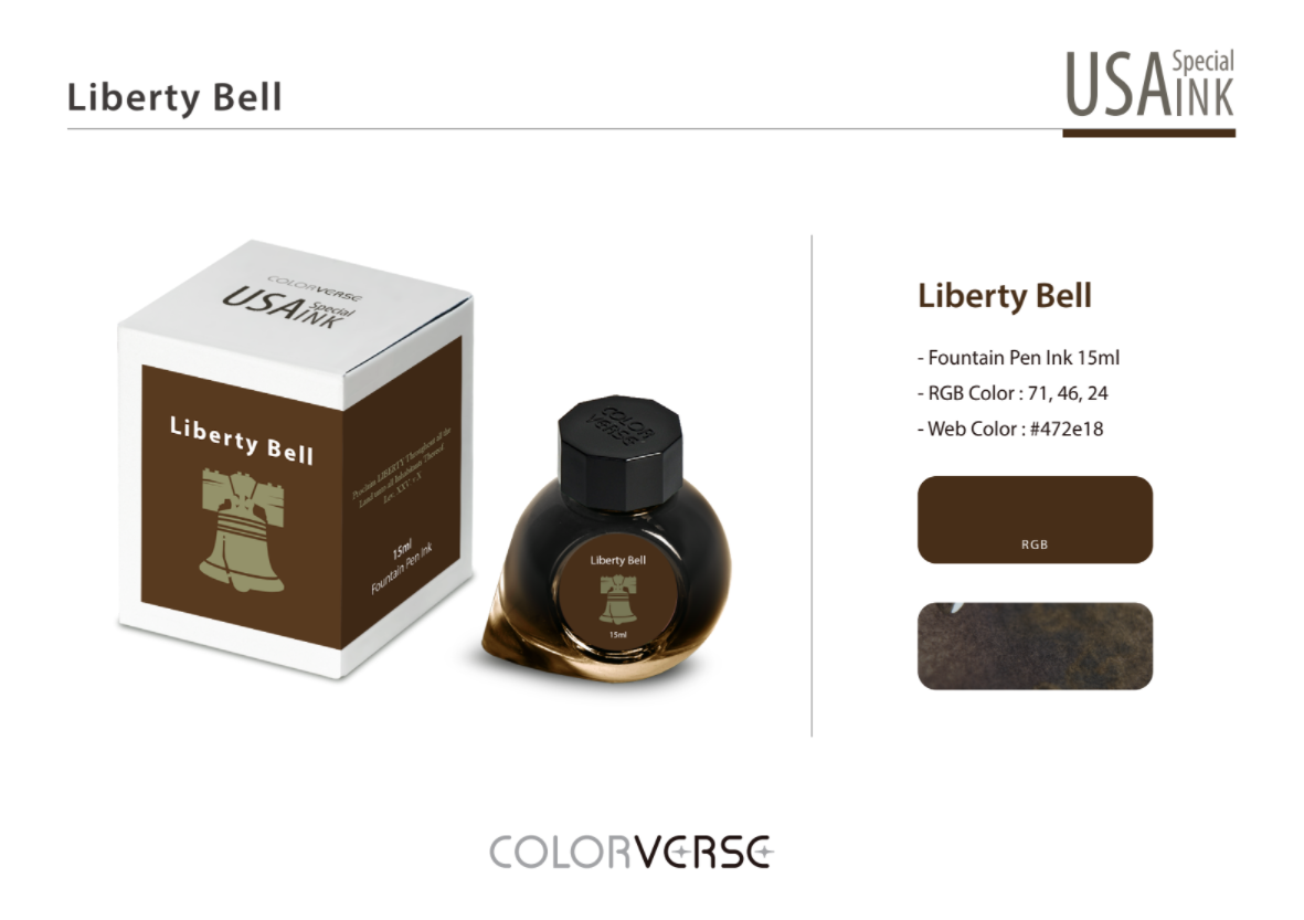Colorverse USA 15ml Bottled Ink - Liberty Bell (Pennsylvania) | Atlas Stationers.