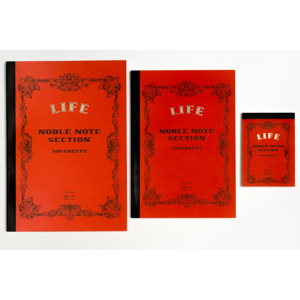 Life Noble Notebook - Red - Grid - B5