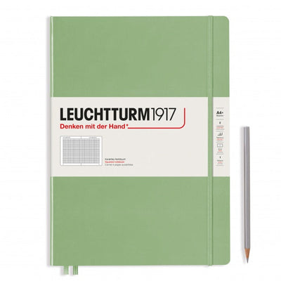 Leuchtturm A4+ Master Slim Hardcover Notebook - Sage - Squared | Atlas Stationers.