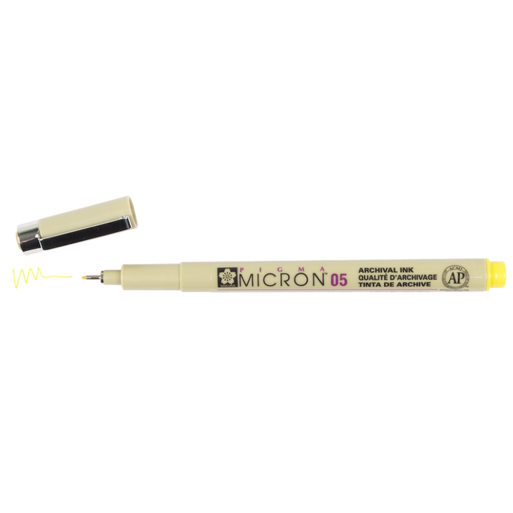 Pigma Micron 05 .45mm Pen - Yellow | Atlas Stationers.