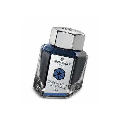 Caran d'Ache Chromatic - Magnetic Blue - 50ml Bottled Ink | Atlas Stationers.