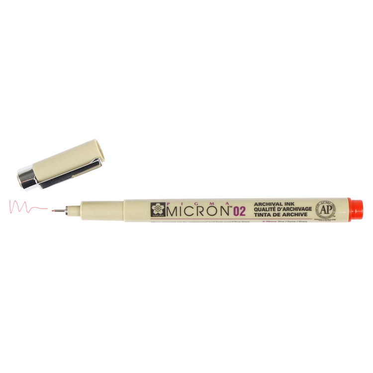 Pigma Micron 02 .3mm Pen - Red | Atlas Stationers.
