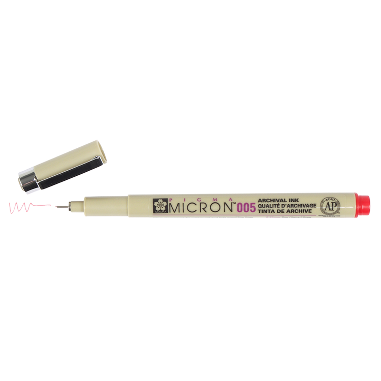 Pigma Micron 005 .2mm Pen - Red | Atlas Stationers.