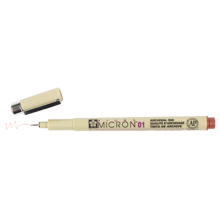 Pigma Micron 01 .25mm Pen - Brown | Atlas Stationers.