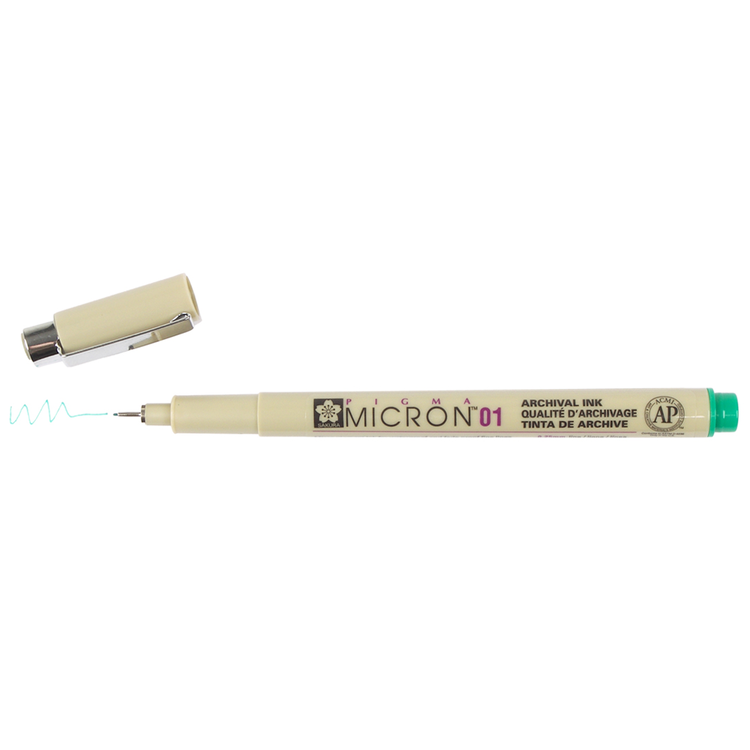Pigma Micron 01 .25mm Pen - Green | Atlas Stationers.