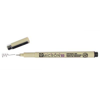 Pigma Micron 03 .35mm Pen - Black | Atlas Stationers.