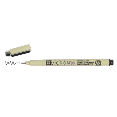 Pigma Micron 08 .5mm Pen - Black | Atlas Stationers.