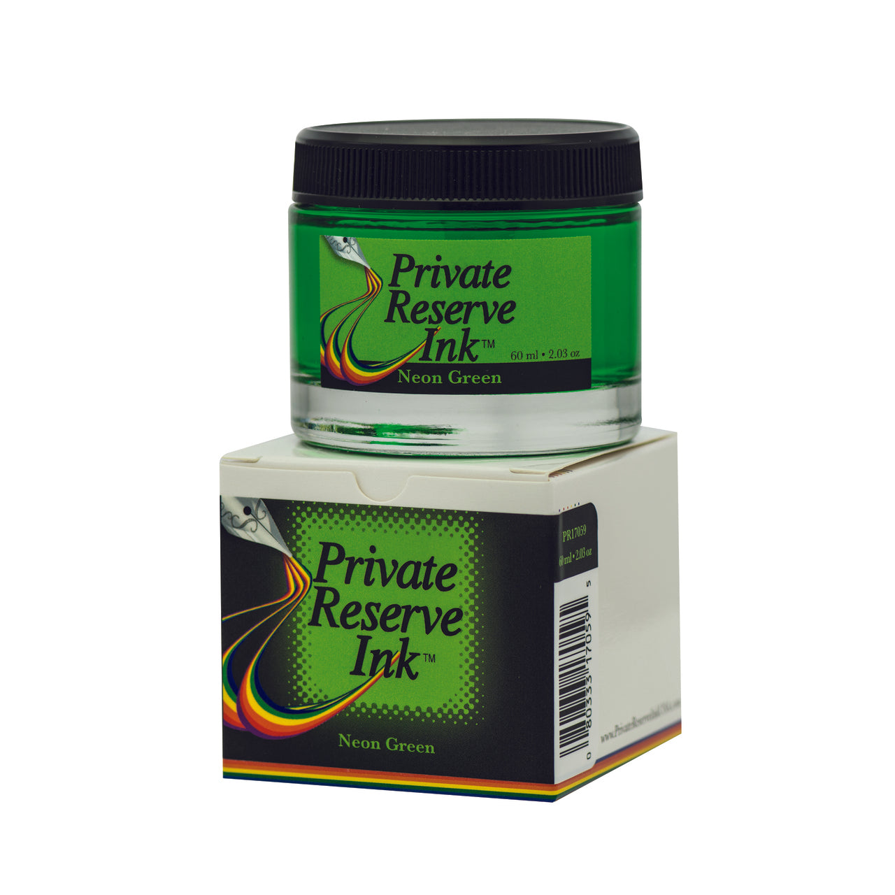Private Reserve 60ml Bottled Ink - Neon Green | Atlas Stationers.