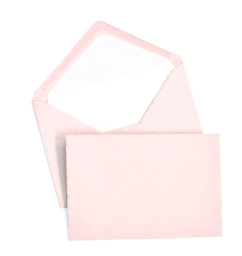 Classic Stationery Set - Laid Finish, Deckled Edge - 4" x 6" - Pink | Atlas Stationers.