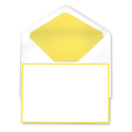 Bi-Color Stationery Set - Laid Finish - 4" x 6" - White / Yellow | Atlas Stationers.
