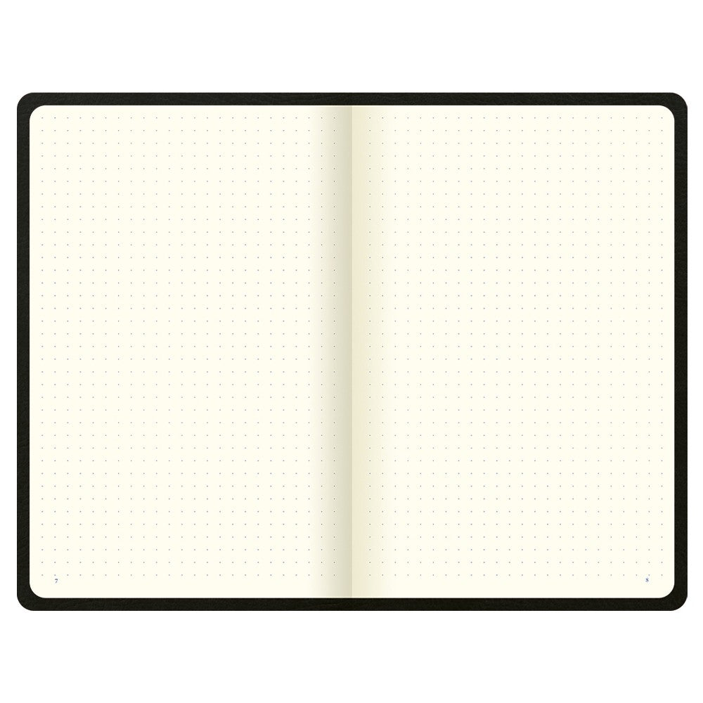 Letts Origins Hardcover Notebook - 5 1/8" x 7 7/8" - Dot Grid - Black | Atlas Stationers.