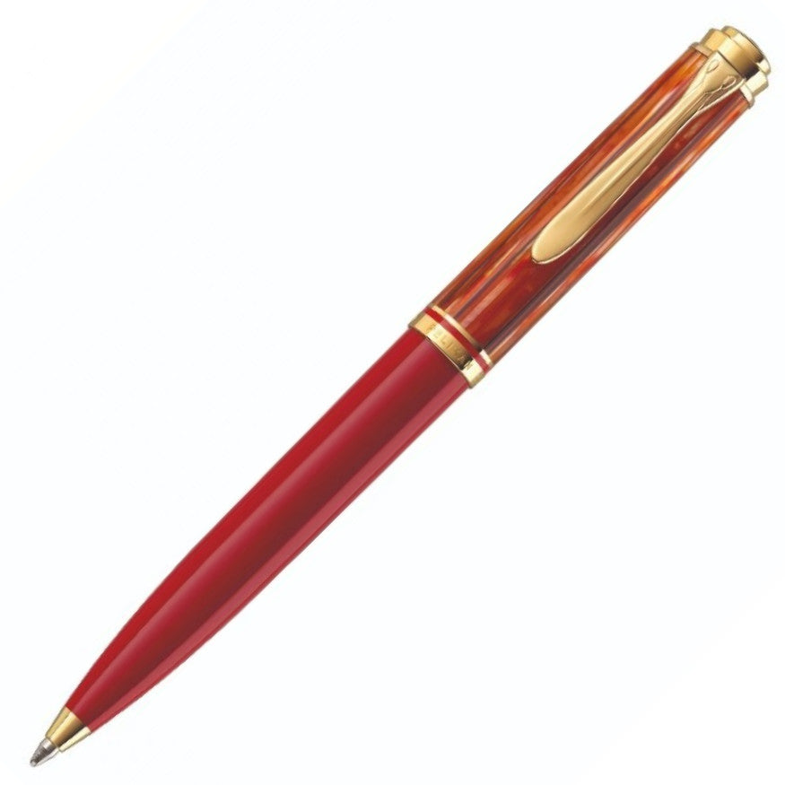 Pelikan Souveran K600 Ballpoint Pen - Tortoiseshell-Red (Special Edition) | Atlas Stationers.