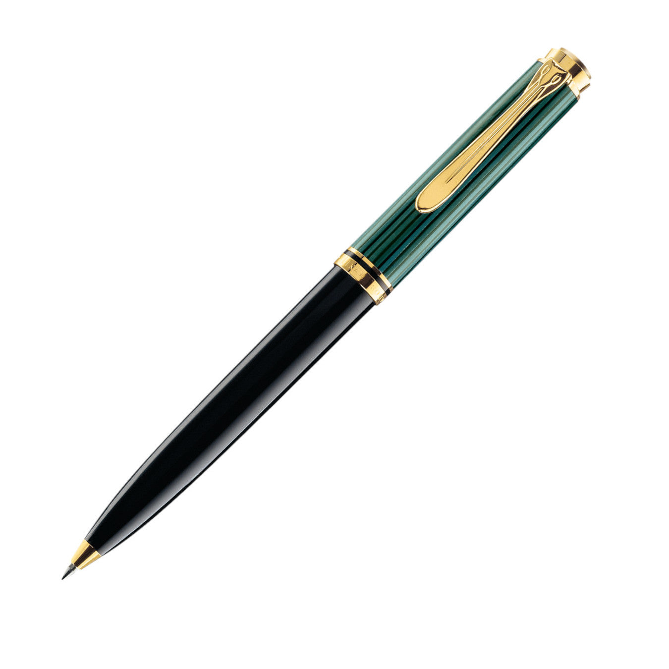 Pelikan Souveran K800 Ballpoint Pen - Black-Green | Atlas Stationers.