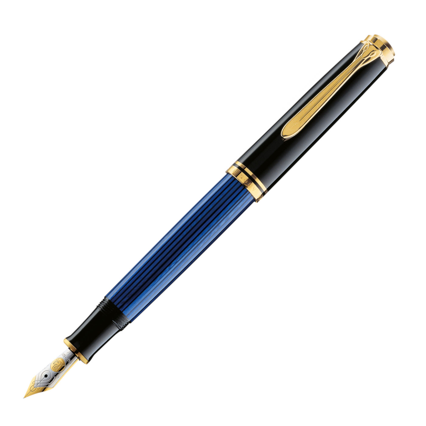 Pelikan Souveran M600 Fountain Pen - Black-Blue | Atlas Stationers.