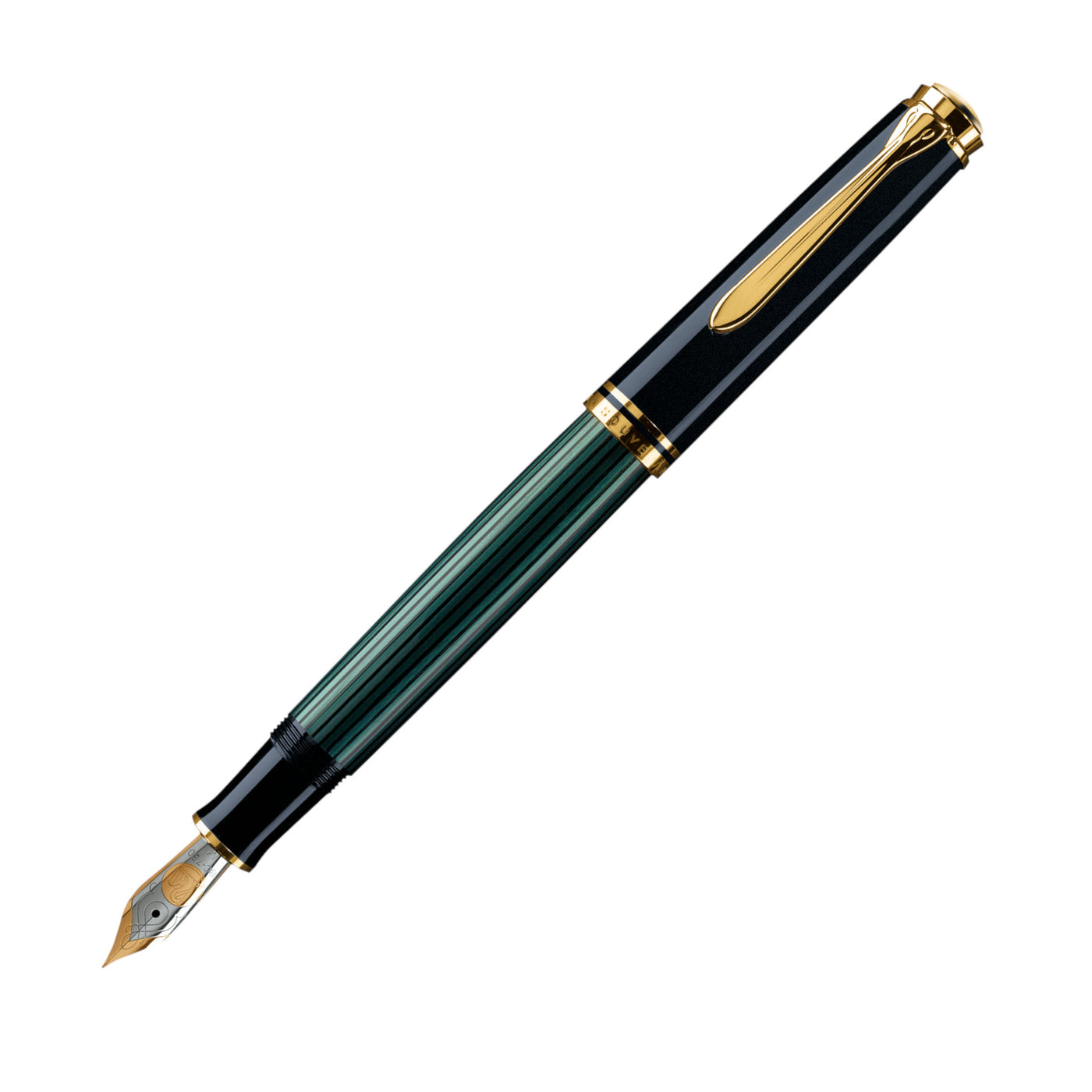 Pelikan Souveran M600 Fountain Pen - Black-Green | Atlas Stationers.