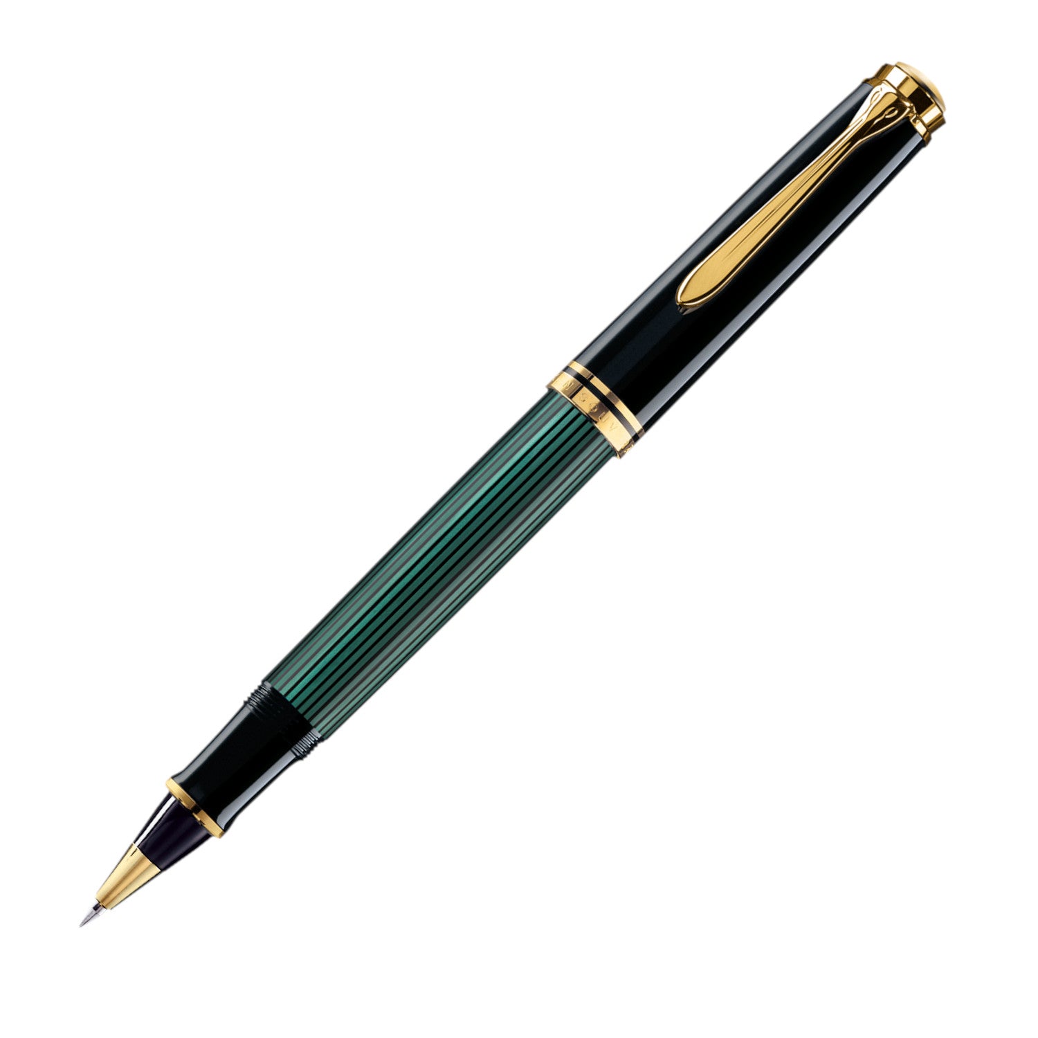 Pelikan Souveran R800 Rollerball Pen - Black-Green | Atlas Stationers.